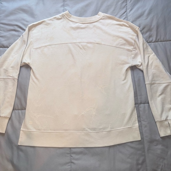 All in Motion Off-White/Light Pink Oversized Long Sleeve Sweatshirt Size Small - Picture 2 of 7